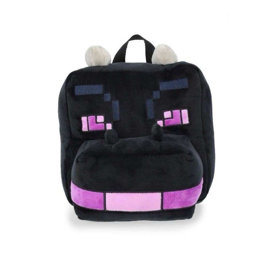 Minecraft Boys Ender Plush Backpack, 12.5" Black
